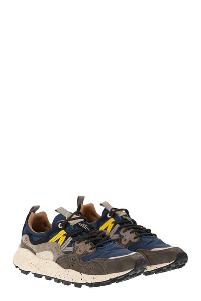 Shop Flower Mountain Yamano 3 - Sneakers In Suede And Technical Fabric In Grey