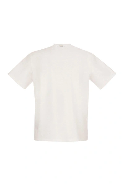Shop Herno Stretch Cotton Jersey T-shirt In White