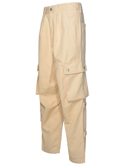 Shop Isabel Marant Beige Cotton Blend Trousers