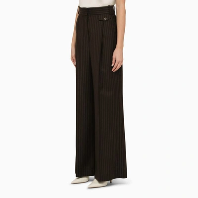 Shop The Mannei Pinstripe Trousers In Brown