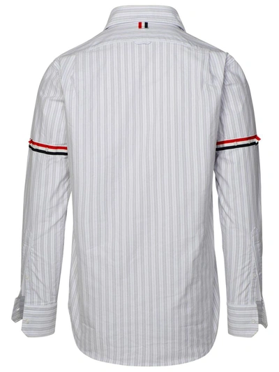 Shop Thom Browne Two-tone Cotton Shirt In Grey