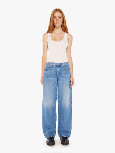 Shop Mother The Down Low Spinner Sneak Love Line Jeans In Blue