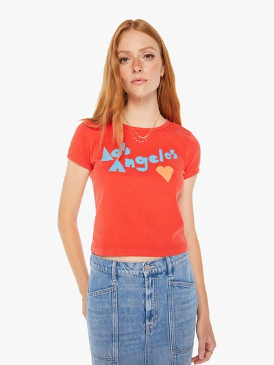 Shop Mother The Itty Bitty Ringer La Love T-shirt In Red, Size Large