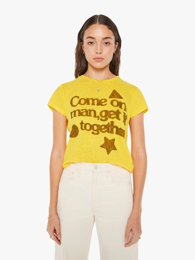 Shop Mother The Sinful Get It Together T-shirt In Yellow - Size Medium