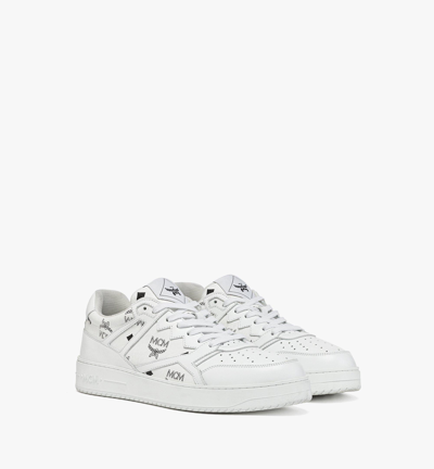 Shop Mcm Neo Terrain Lo Sneakers In Visetos In White
