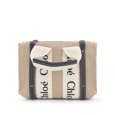 Shop Chloé Mini Woody Tote Bag With Strap