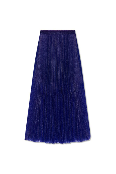 Shop Forte Forte Lurex Threads Pleated Skirt In Purple