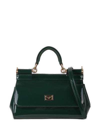 Shop Dolce & Gabbana Sicily Foldover Small Tote Bag In Green