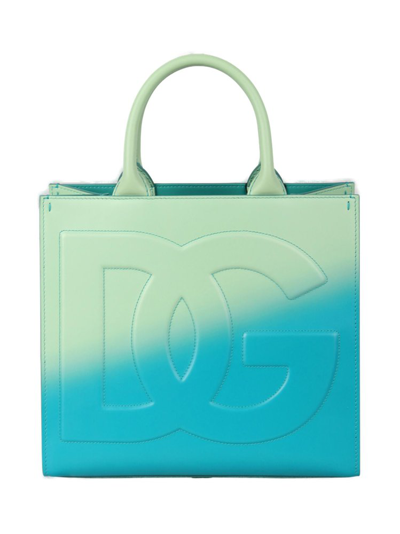 Shop Dolce & Gabbana Dg Logo Embossed Tote Bag In Multi
