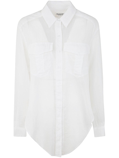 Shop Isabel Marant Étoile Curved Hem Shirt In White