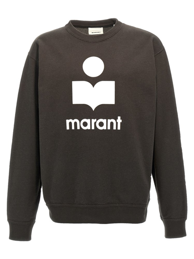 Shop Isabel Marant Logo Flocked Crewneck Sweatshirt In Black