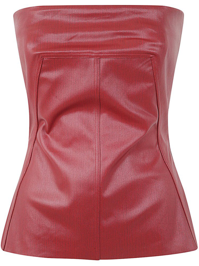 Shop Rick Owens Strapless Bustier Top In Red