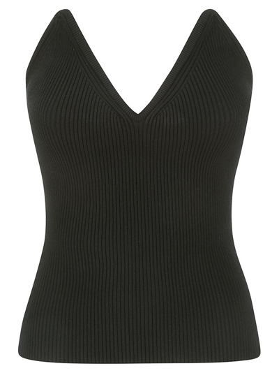 Shop Coperni Strapless Knitted Bustier Top In Black