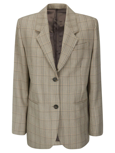 Shop Totême Windowpane Check Suit Jacket In Multi