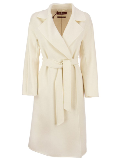 Shop Max Mara Studio Cles Belted Coat In White