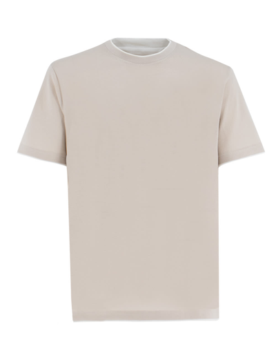 Shop Eleventy T-shirt In Sand And White