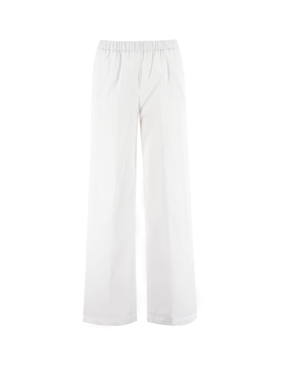 Shop Aspesi Trousers In Bianco/white
