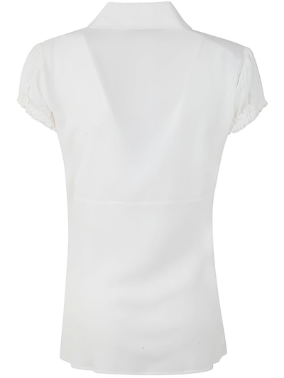 Shop N°21 Short Sleeve Shirt With Scarf In Cream