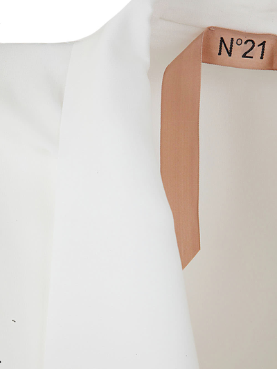 Shop N°21 Short Sleeve Shirt With Scarf In Cream