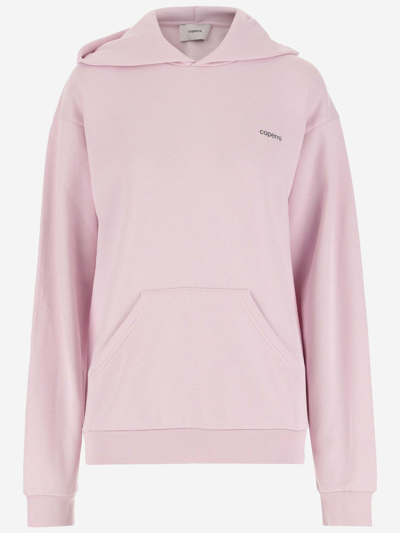 Shop Coperni Logo Cotton Blend Hoodie In Pink