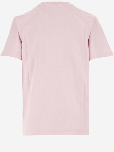 Shop Coperni Cotton T-shirt With Logo In Pink