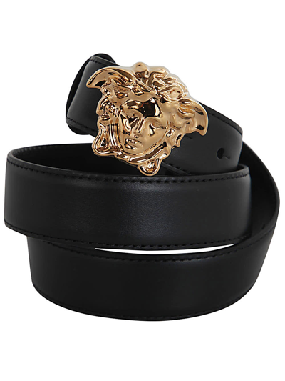 Shop Versace Belt H.30 Cm In Black  Gold