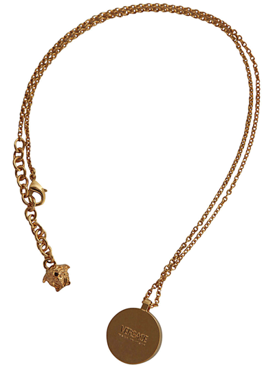 Shop Versace Necklace Metal In Tribute Gold White