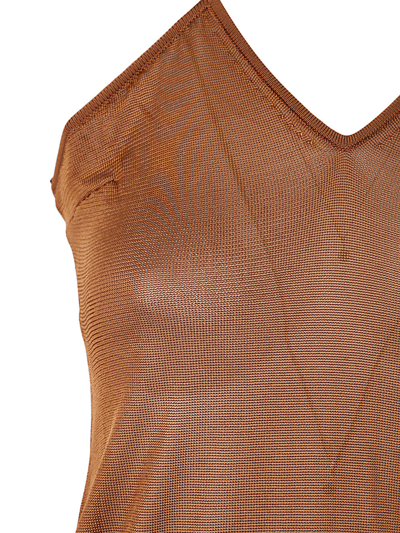 Shop Tom Ford Slinky Viscose Jersey - 14gg Halterneck Dress In Bronze