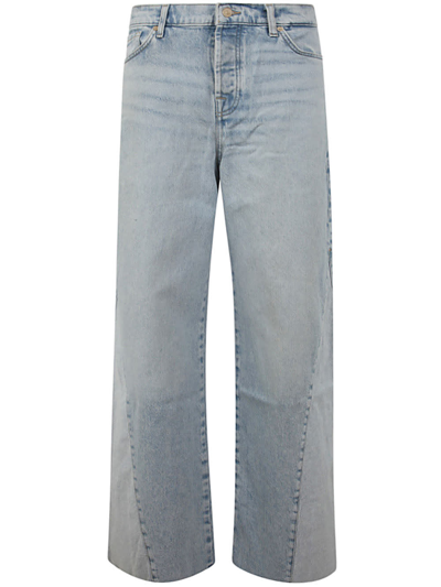 Shop 7 For All Mankind Zoey Mid Summer With Panel Jeans In Light Blue