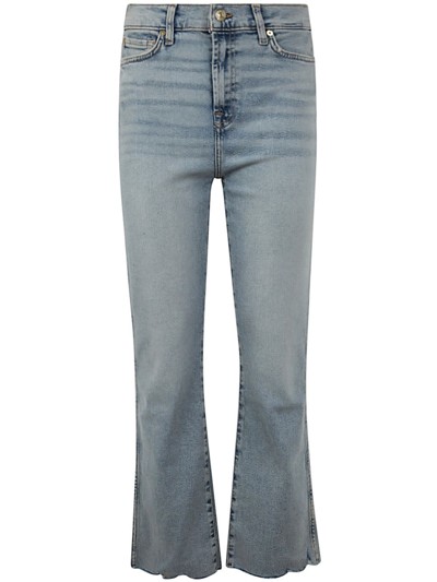 Shop 7 For All Mankind Hw Slim Kick Luxe Vintage Sunday With Distressed Hem In Light Blue