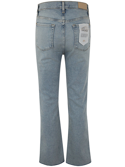 Shop 7 For All Mankind Hw Slim Kick Luxe Vintage Sunday With Distressed Hem In Light Blue