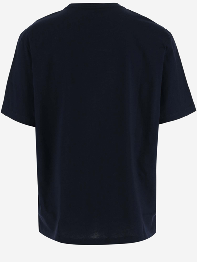 Shop Versace Cotton T-shirt With Logo In Blue