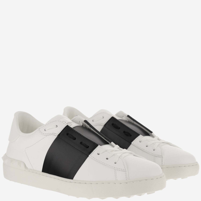 Shop Valentino Open Calfskin Sneaker In White