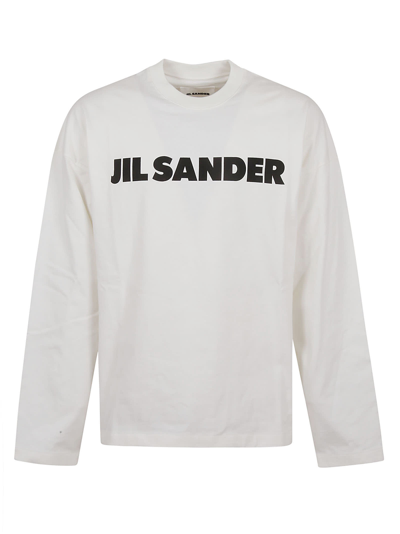 Shop Jil Sander T-shirt Ls In Porcelain