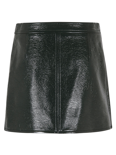Shop Courrèges Reedition Vinyl Mini Skirt In Vert Fonce
