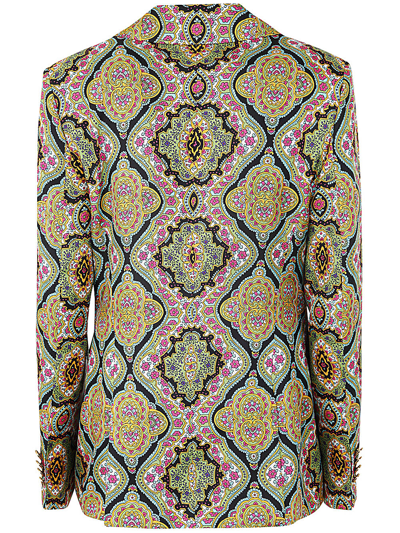 Shop Etro Printed Silk Twill Jacket In Multi