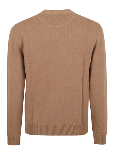 Shop Valentino V Detail Cachemer Sweater In Cammello