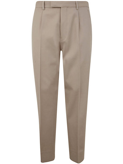 Shop Zegna Cotton And Wool Pants In Beige