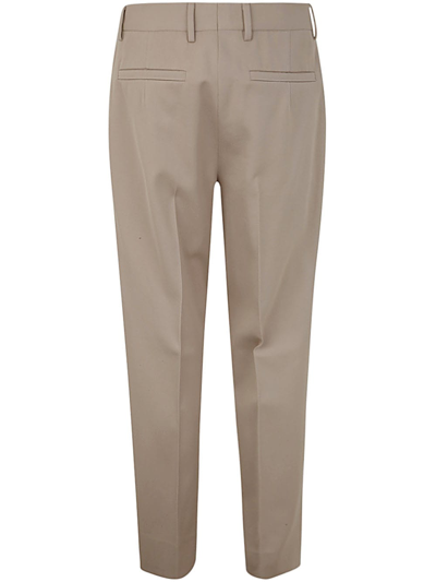 Shop Zegna Cotton And Wool Pants In Beige
