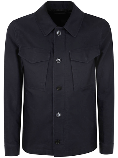 Shop Tom Ford Outwear Outer Shirt In Dark Navy