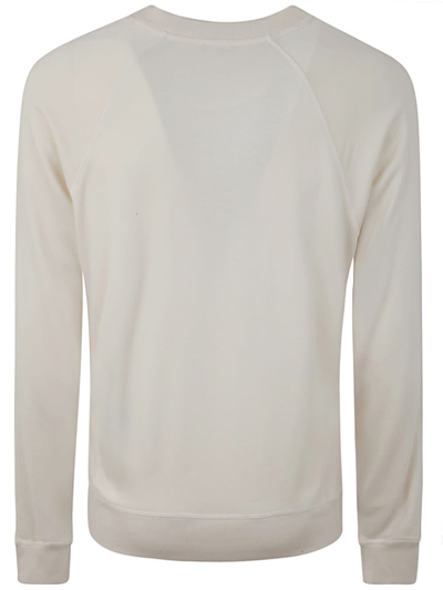 Shop Tom Ford Cut And Sewn Crew Neck Sweatshirt In Ivory