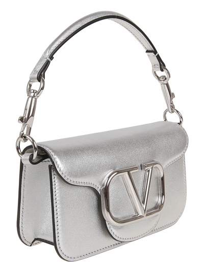 Shop Valentino Small Shoulder Bag Loco` In Silver
