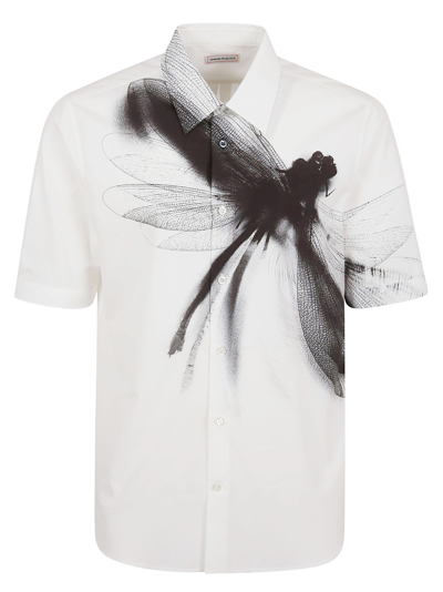 Shop Alexander Mcqueen Printed Short Sleeve In White Black
