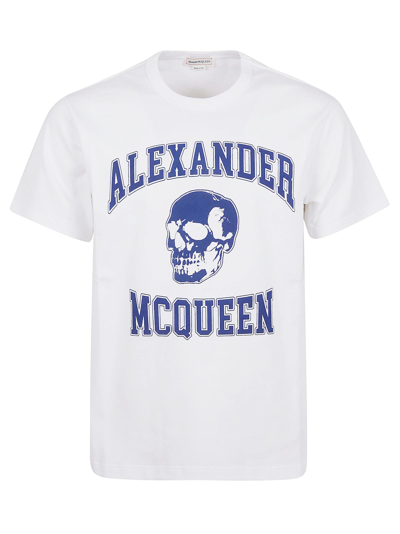 Shop Alexander Mcqueen T-shirt In White Indigo