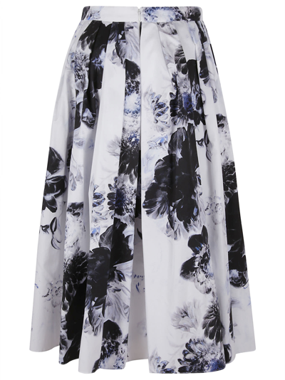 Shop Alexander Mcqueen Pleated Midi Skirt In Ink