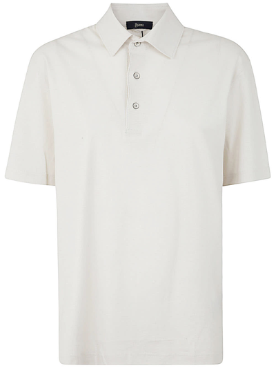 Shop Herno Crepe Polo In Ice