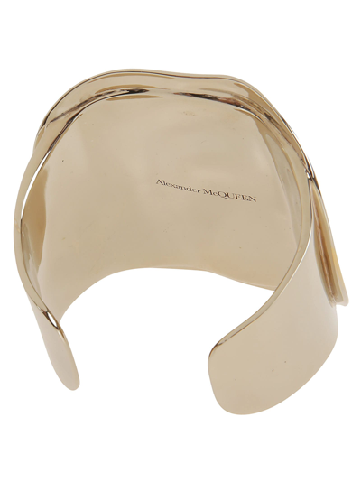 Shop Alexander Mcqueen Beam Bracelet In Pale Gold