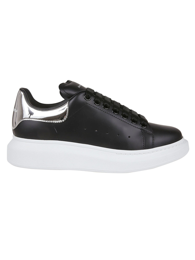 Shop Alexander Mcqueen Sneaker Oversize Pelle In Black Silver