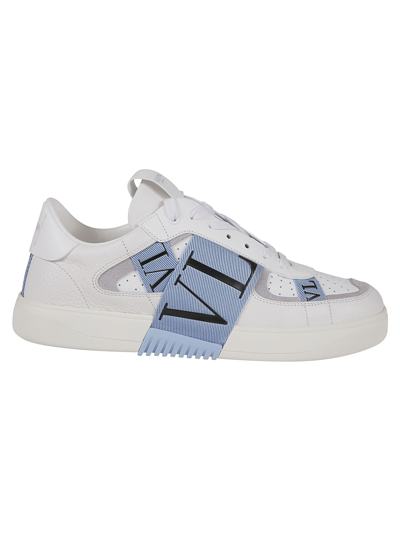 Shop Valentino Sneaker Vl7n In Ydl Bianco Pastel Grey Popeline Blue Nero