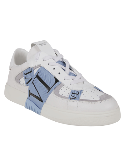 Shop Valentino Sneaker Vl7n In Ydl Bianco Pastel Grey Popeline Blue Nero
